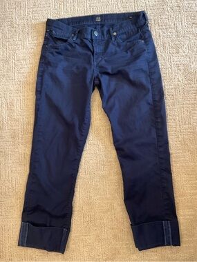 💙👖 Citizens of Humanity Cropped Dani Straight Leg Chino Cuffed Pants Navy Sz 27